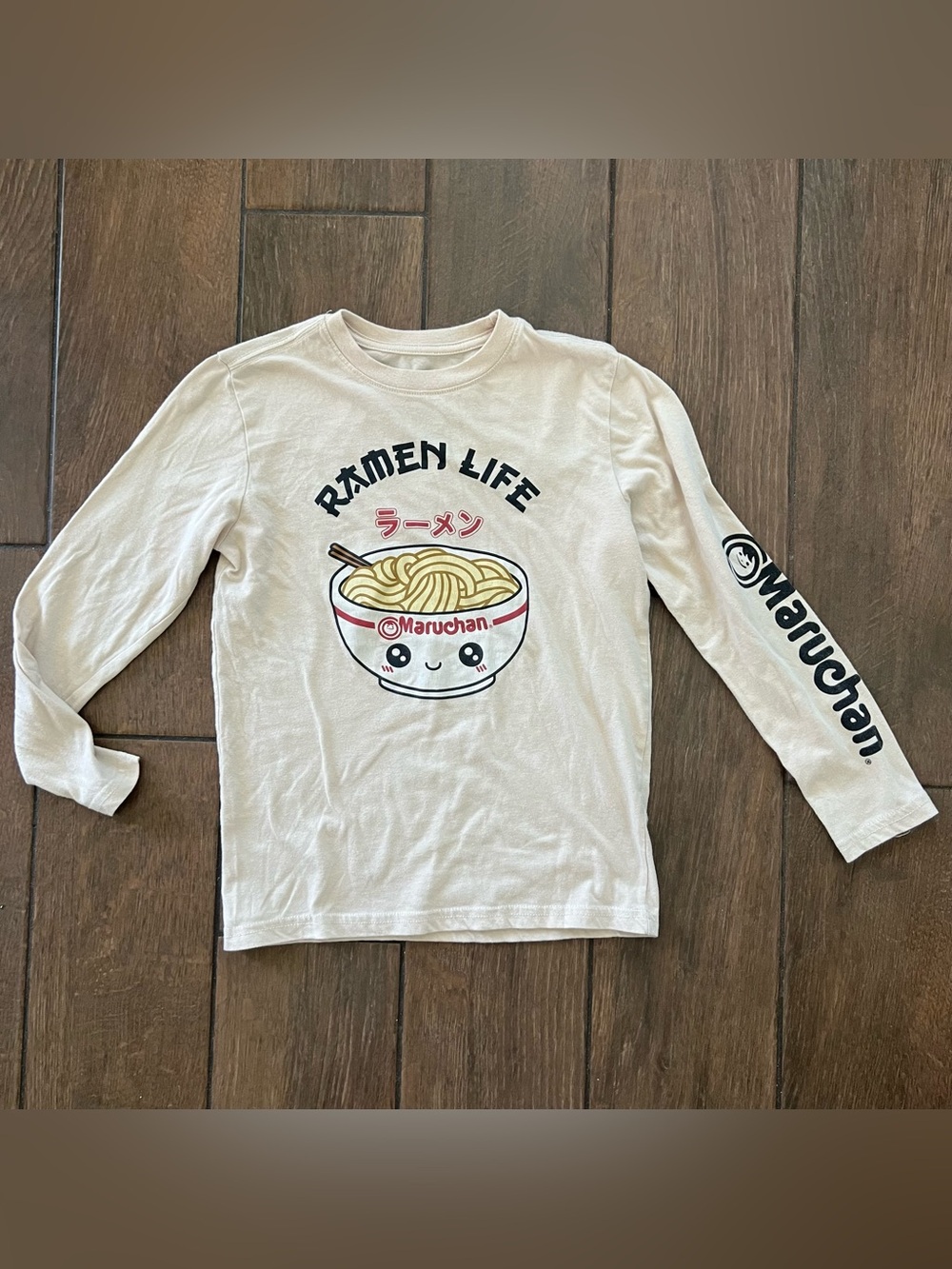 Maruchan Ramen Life Noodles long sleeve shirt size Medium (8) Cream